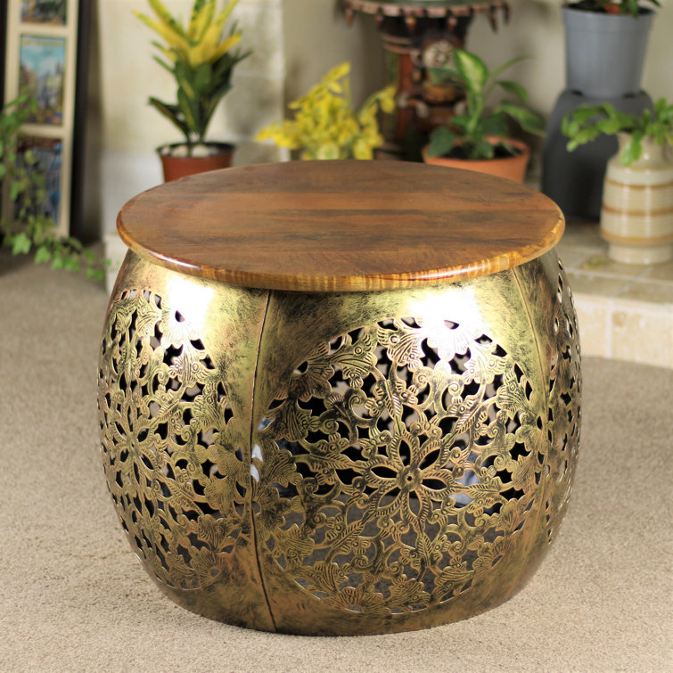 Metal barrel coffee deals table